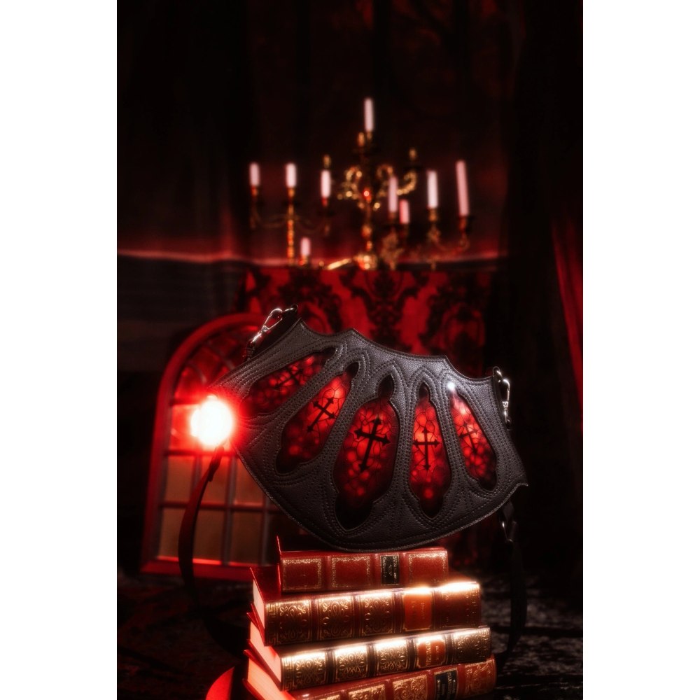 Restyle - Bloodveil Schultertasche - Schwarz/Dunkelrot